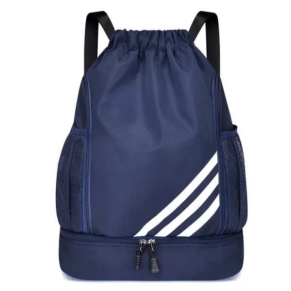 Drawstring Backpack with Shoes Compartment - Drawstring Backpack with Shoes Compartment - Image 3 of 3