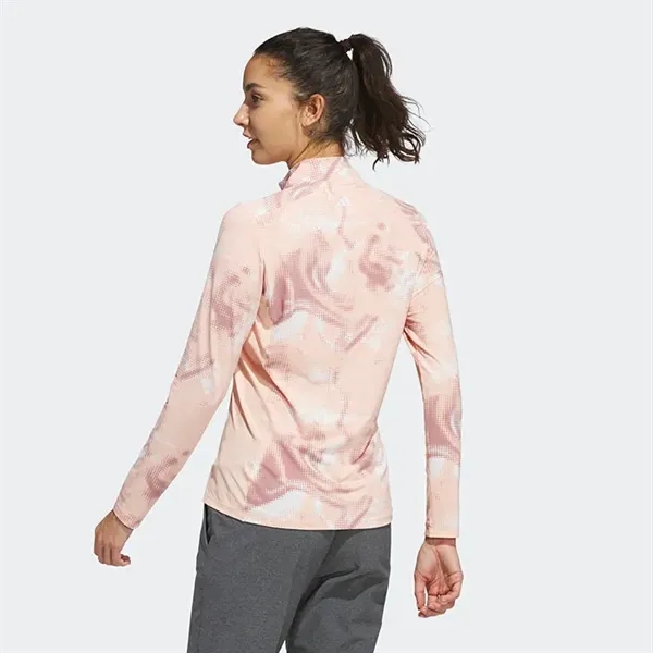 Adidas Ladies Ultimate365 Printed Quarter Zip Mock - Adidas Ladies Ultimate365 Printed Quarter Zip Mock - Image 1 of 4