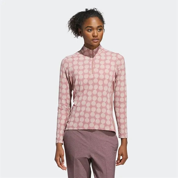 Adidas Ladies Ultimate365 Printed Quarter Zip Mock - Adidas Ladies Ultimate365 Printed Quarter Zip Mock - Image 2 of 4