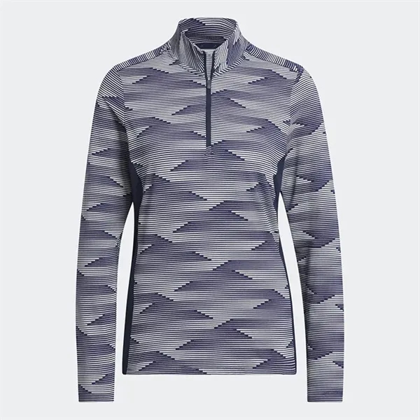 Adidas Ladies Ultimate365 Printed Quarter Zip Mock - Adidas Ladies Ultimate365 Printed Quarter Zip Mock - Image 3 of 4