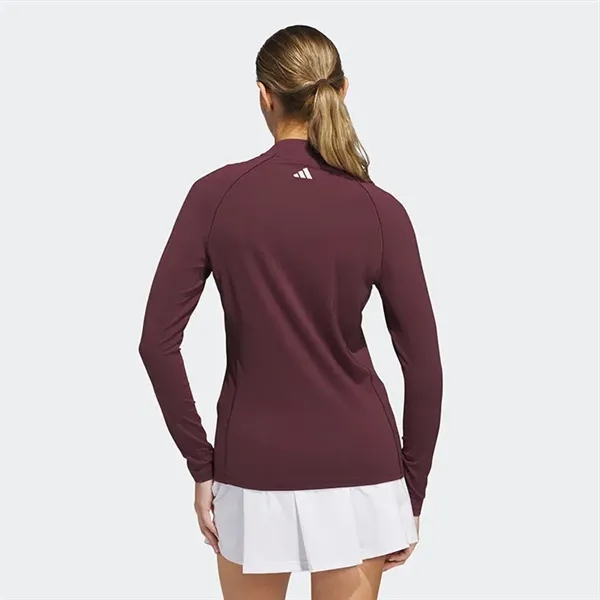 Adidas Ladies Ultimate365 Solid Quarter Zip Mock - Adidas Ladies Ultimate365 Solid Quarter Zip Mock - Image 3 of 6