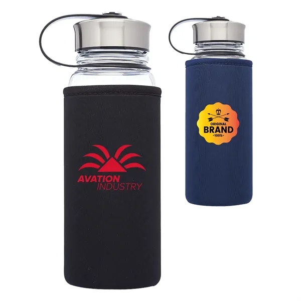 25 oz. Kangaroo Glass Sports Bottles in Neoprene Pouch - 25 oz. Kangaroo Glass Sports Bottles in Neoprene Pouch - Image 0 of 5