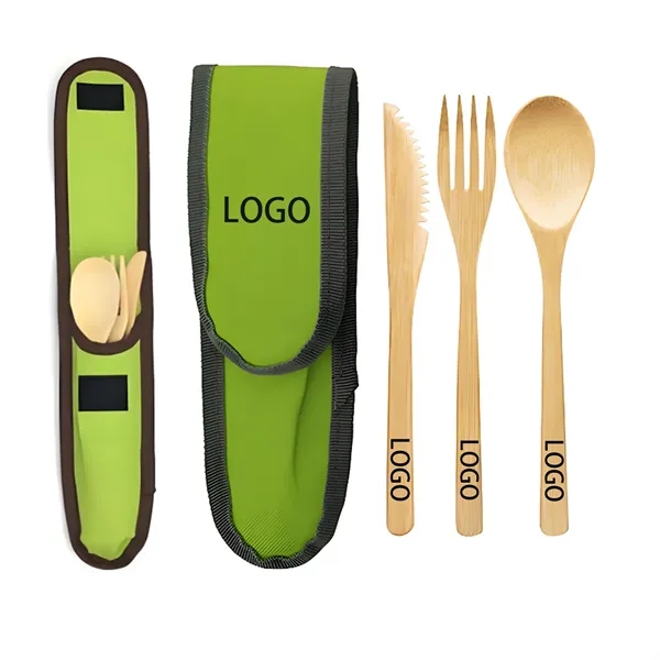 Bamboo Utensil with Travel Bag Set of 3 - Bamboo Utensil with Travel Bag Set of 3 - Image 0 of 0