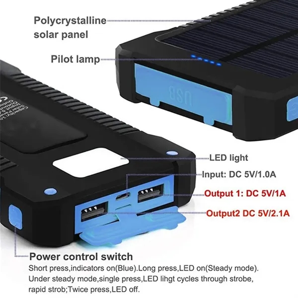 10000 mAh Solar Power Bank - 10000 mAh Solar Power Bank - Image 2 of 4