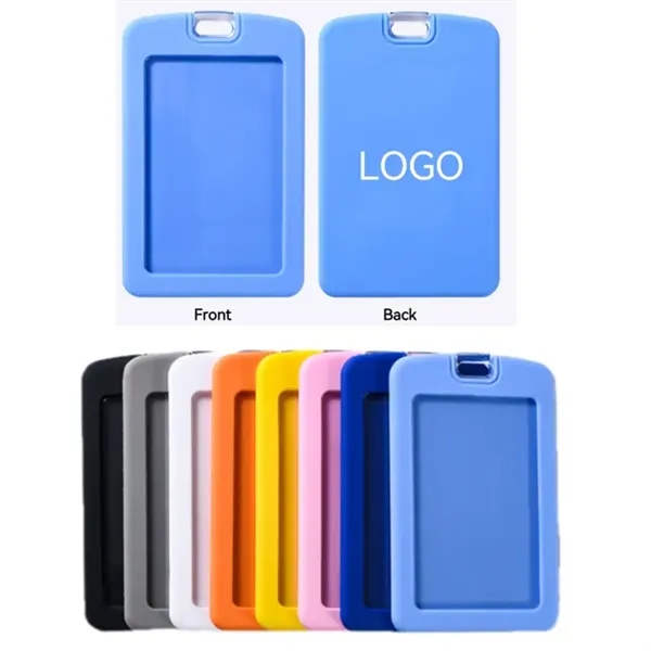 Silicone Vertical ID Card Badge Holder Without Lanyard - Silicone Vertical ID Card Badge Holder Without Lanyard - Image 0 of 3