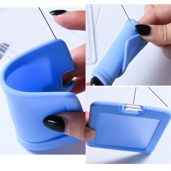 Silicone Vertical ID Card Badge Holder Without Lanyard - Silicone Vertical ID Card Badge Holder Without Lanyard - Image 1 of 3