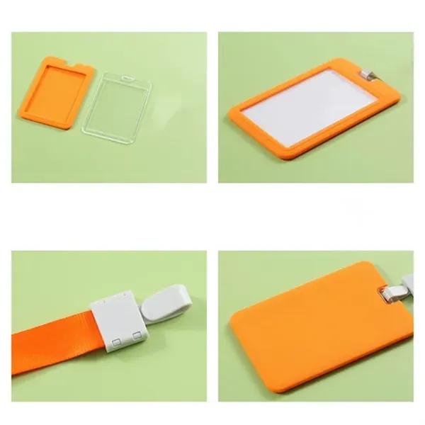 Silicone Vertical ID Card Badge Holder Without Lanyard - Silicone Vertical ID Card Badge Holder Without Lanyard - Image 2 of 3