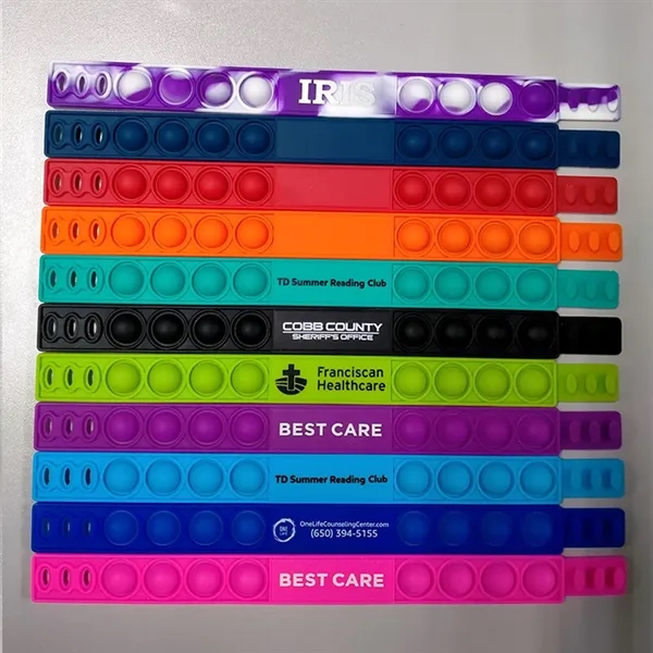 Silicone Push Pop Fidget Toy Sensory Bracelet - Silicone Push Pop Fidget Toy Sensory Bracelet - Image 3 of 3