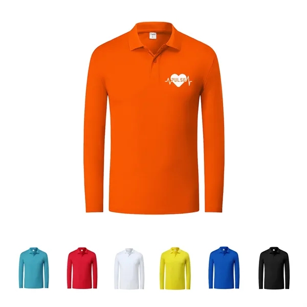 Long Sleeve Polo T-Shirt - Long Sleeve Polo T-Shirt - Image 0 of 8