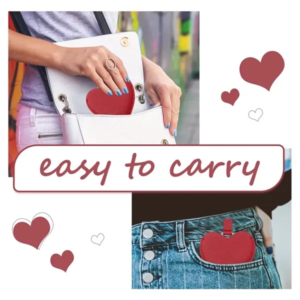 Heart Shaped Pocket Mirror - Heart Shaped Pocket Mirror - Image 2 of 3