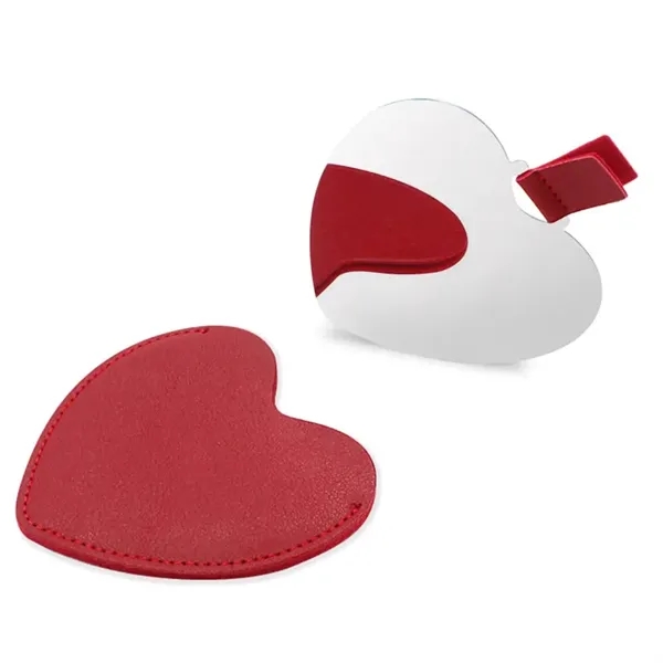 Heart Shaped Pocket Mirror - Heart Shaped Pocket Mirror - Image 3 of 3