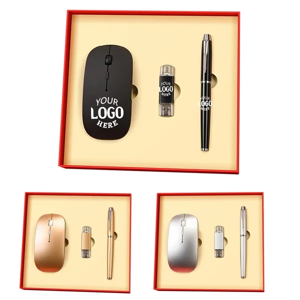 Business Gift Set Pen/Mouse/Usb Drive - Business Gift Set Pen/Mouse/Usb Drive - Image 0 of 4