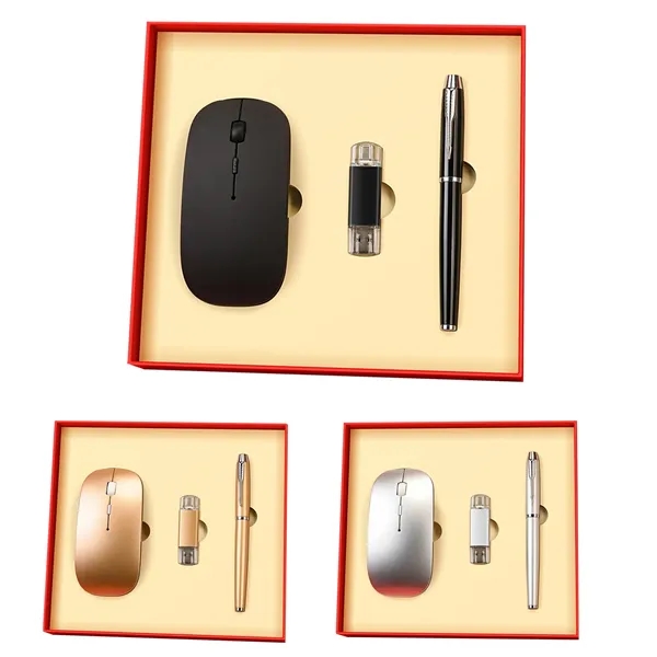 Business Gift Set Pen/Mouse/Usb Drive - Business Gift Set Pen/Mouse/Usb Drive - Image 1 of 4