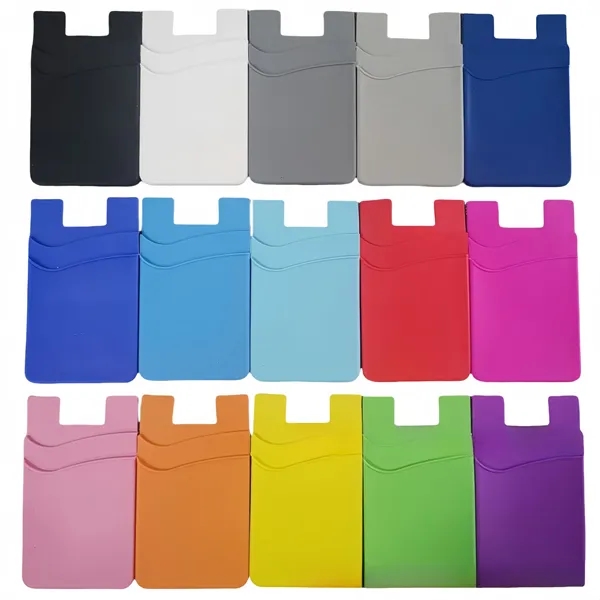 Ultra Slim Double Silicone Phone Card Holder Back Pocket - Ultra Slim Double Silicone Phone Card Holder Back Pocket - Image 2 of 3