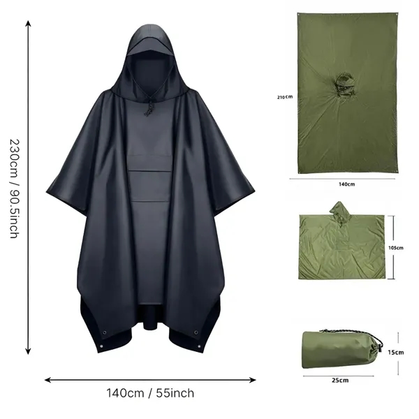 Hooded Rain Poncho - Hooded Rain Poncho - Image 1 of 4