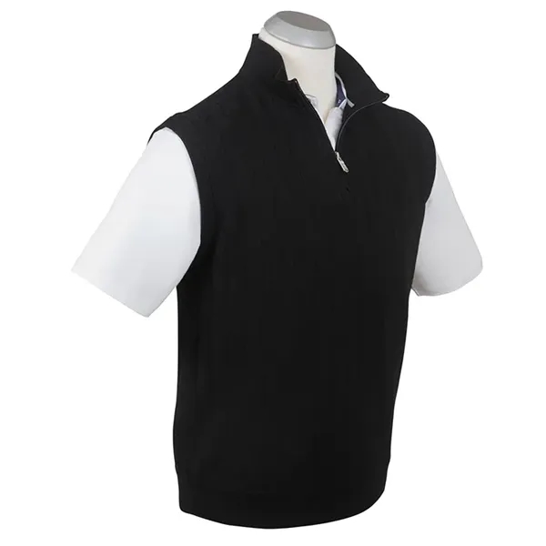 Bobby Jones Signature Merino 1/4 Zip Mock Neck Wind Vest - Bobby Jones Signature Merino 1/4 Zip Mock Neck Wind Vest - Image 0 of 4