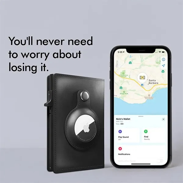 Leather RFID Wallet + KeyChain w/ Apple Tracker holder - Leather RFID Wallet + KeyChain w/ Apple Tracker holder - Image 4 of 16