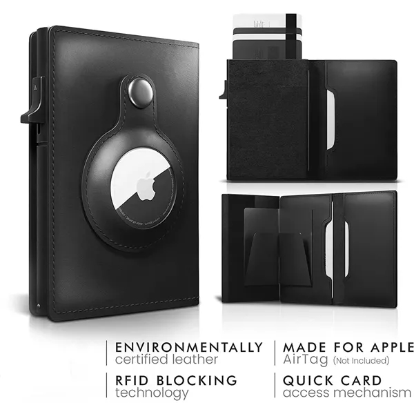 Leather RFID Wallet + KeyChain w/ Apple Tracker holder - Leather RFID Wallet + KeyChain w/ Apple Tracker holder - Image 5 of 16