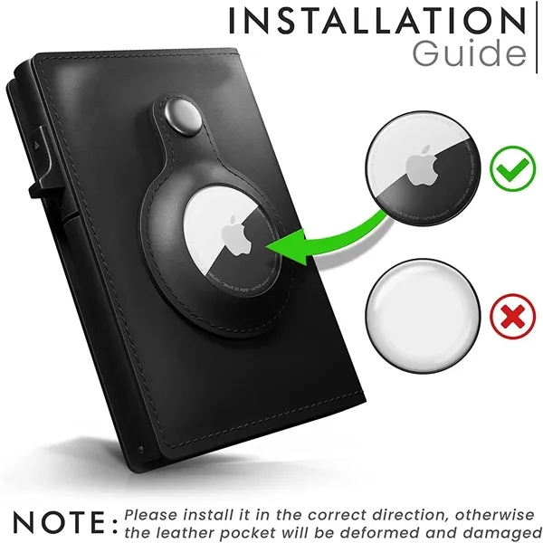 Leather RFID Wallet + KeyChain w/ Apple Tracker holder - Leather RFID Wallet + KeyChain w/ Apple Tracker holder - Image 11 of 16