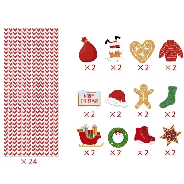 24pcs Christmas Theme Party Decoration Straws - 24pcs Christmas Theme Party Decoration Straws - Image 2 of 3