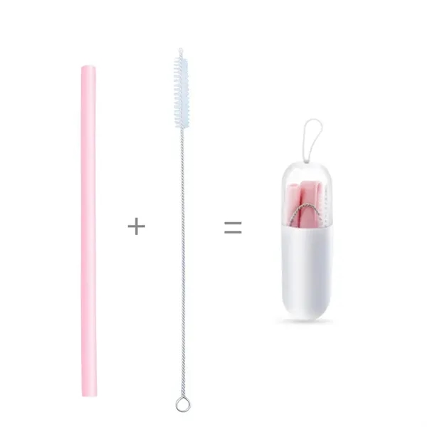 Eco-Friendly Collapsible Silicone Straw Set - Eco-Friendly Collapsible Silicone Straw Set - Image 4 of 5