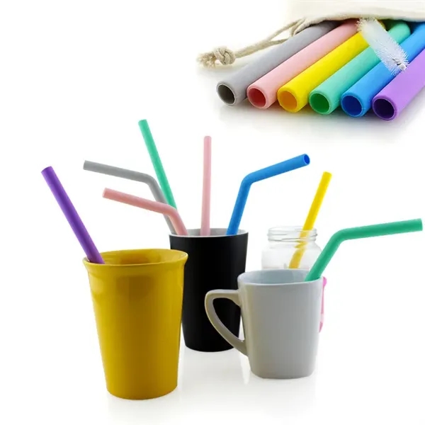 Eco-Friendly Collapsible Silicone Straw Set - Eco-Friendly Collapsible Silicone Straw Set - Image 5 of 5