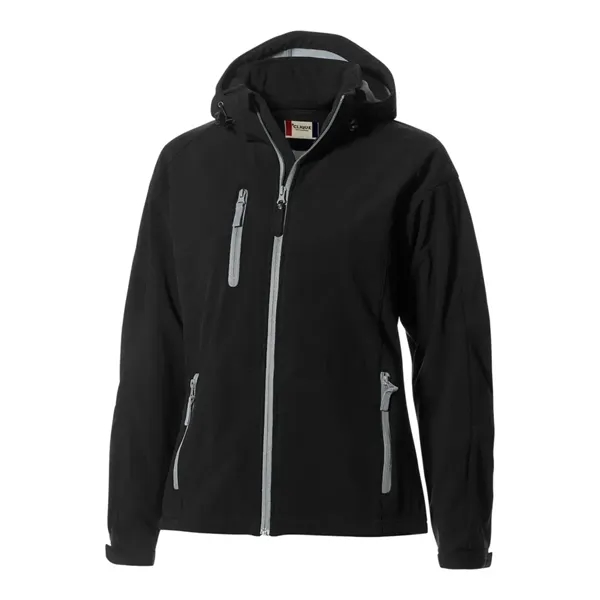 Clique Serac Stretch Softshell Hooded Full Zip Womens Jacket - Clique Serac Stretch Softshell Hooded Full Zip Womens Jacket - Image 6 of 9