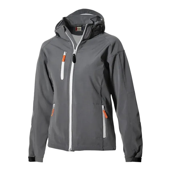 Clique Serac Stretch Softshell Hooded Full Zip Womens Jacket - Clique Serac Stretch Softshell Hooded Full Zip Womens Jacket - Image 7 of 9