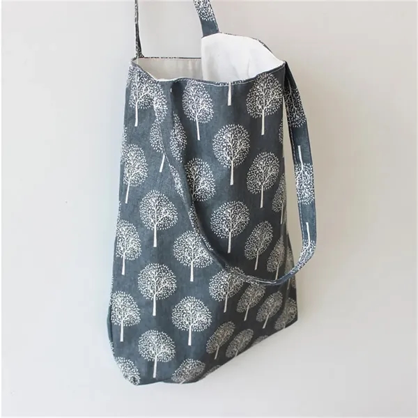 Cotton Linen Shopping Tote Bags Eco Friendly Reusable - Cotton Linen Shopping Tote Bags Eco Friendly Reusable - Image 2 of 3