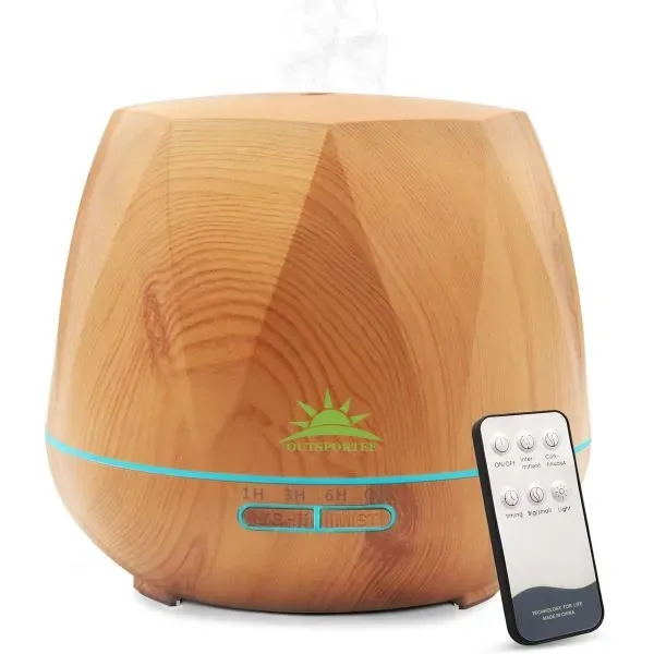 550ml LED wooden grain remote control essential oil diffuser - 550ml LED wooden grain remote control essential oil diffuser - Image 2 of 5