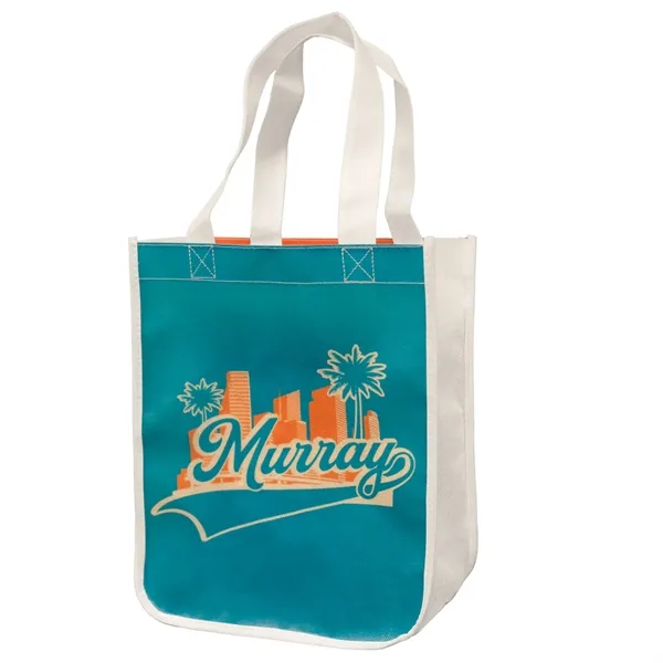 9" x 11.5" x 4" Laminated Non Woven Sublimated Tote Bag - 9" x 11.5" x 4" Laminated Non Woven Sublimated Tote Bag - Image 0 of 1