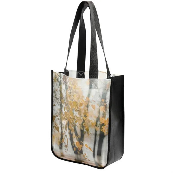 9" x 11.5" x 4" Laminated Non Woven Sublimated Tote Bag - 9" x 11.5" x 4" Laminated Non Woven Sublimated Tote Bag - Image 1 of 1
