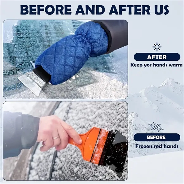 Waterproof Snow Ice Scraper with Glove for Car Windshield - Waterproof Snow Ice Scraper with Glove for Car Windshield - Image 3 of 6