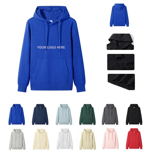 Solid Fleece Hooded Sweatshirt