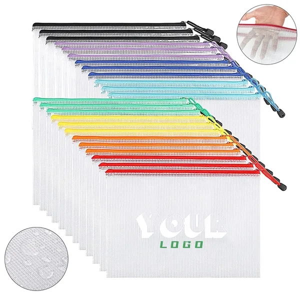 Zipper Document Mesh Pouch