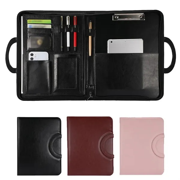 Zippered Leather  Portfolio Folder - Zippered Leather  Portfolio Folder - Image 0 of 3