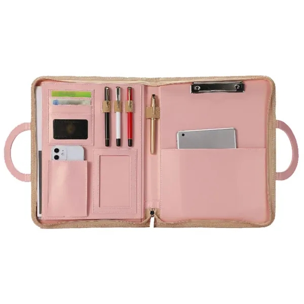 Zippered Leather  Portfolio Folder - Zippered Leather  Portfolio Folder - Image 2 of 3