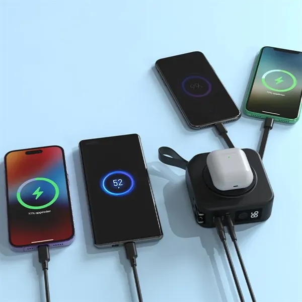 10000mAh Built-in Cable Charger Magnetic Wireless Power Bank - 10000mAh Built-in Cable Charger Magnetic Wireless Power Bank - Image 3 of 3
