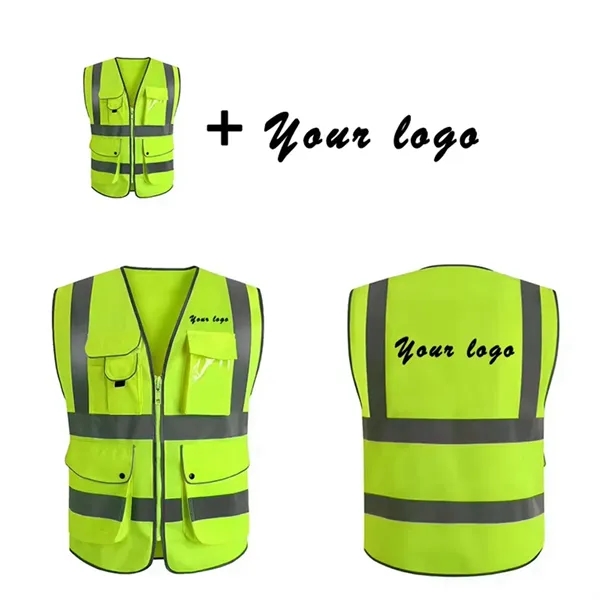 High Visibility Polyester Reflective Safety Vest - High Visibility Polyester Reflective Safety Vest - Image 1 of 12