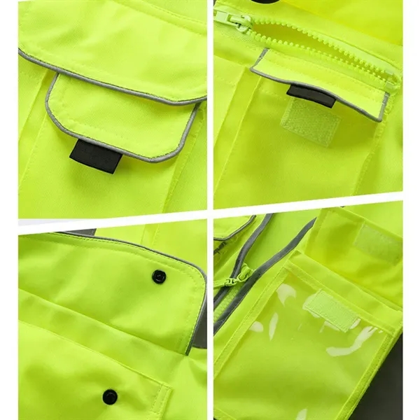 High Visibility Polyester Reflective Safety Vest - High Visibility Polyester Reflective Safety Vest - Image 5 of 12
