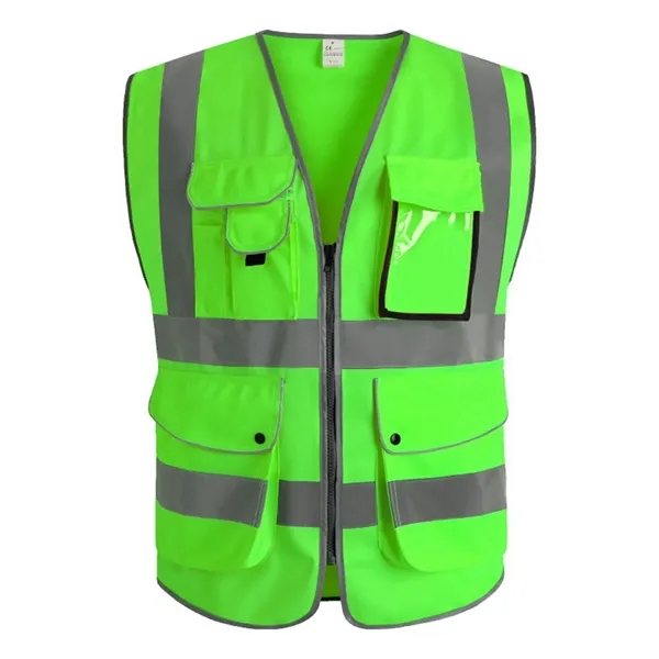 High Visibility Polyester Reflective Safety Vest - High Visibility Polyester Reflective Safety Vest - Image 8 of 12