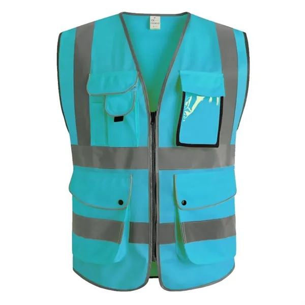 High Visibility Polyester Reflective Safety Vest - High Visibility Polyester Reflective Safety Vest - Image 9 of 12