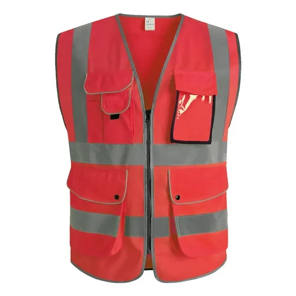 High Visibility Polyester Reflective Safety Vest - High Visibility Polyester Reflective Safety Vest - Image 10 of 12