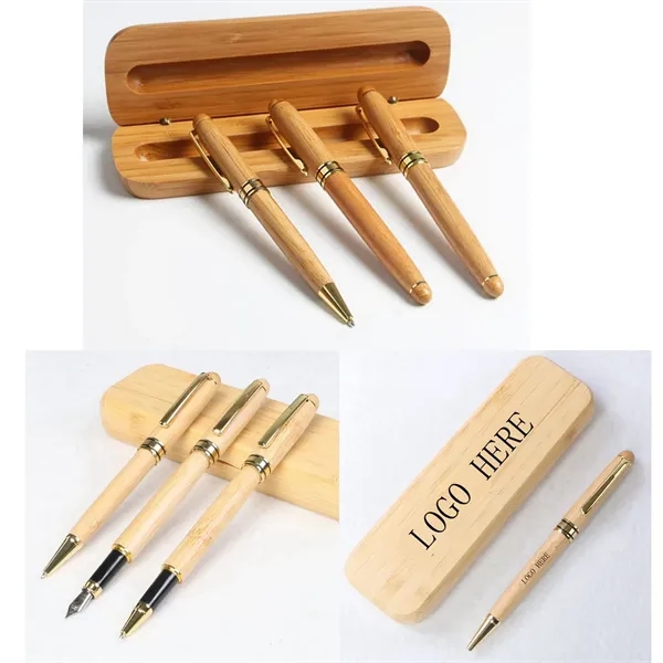 Eco-Friendly Bamboo Wood Pen & Case Executive Gift Set - Eco-Friendly Bamboo Wood Pen & Case Executive Gift Set - Image 0 of 10