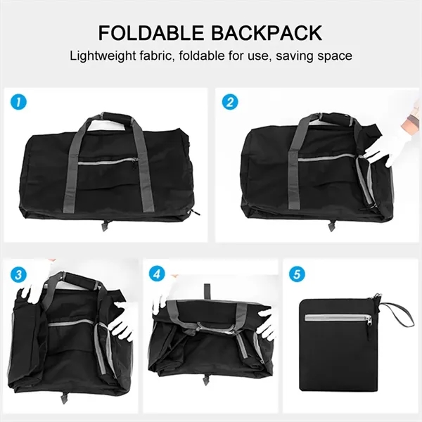Foldable Duffle Gym Bag with Shoe Compartment - Foldable Duffle Gym Bag with Shoe Compartment - Image 4 of 5