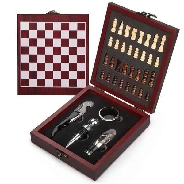 Wine Opener & Corkscrew Gift Set with Chess Game - Wine Opener & Corkscrew Gift Set with Chess Game - Image 3 of 4