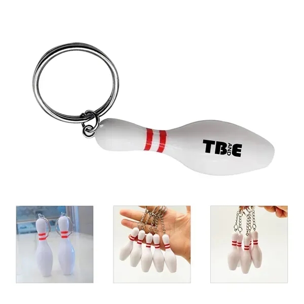 Bowling Pin Sports Keychain - Bowling Pin Sports Keychain - Image 0 of 1