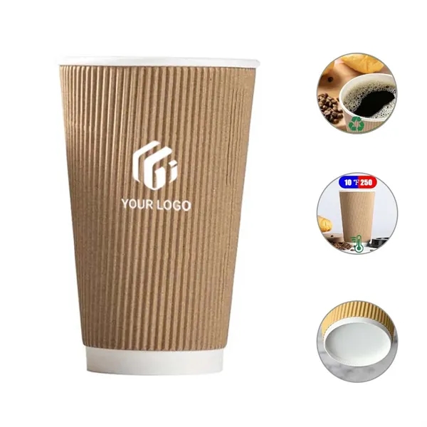 12 oz Ripple Kraft Paper BPA Free Party Office Coffee Cup - 12 oz Ripple Kraft Paper BPA Free Party Office Coffee Cup - Image 0 of 4