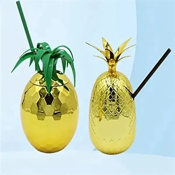 16 Oz Pineapple Shape Cocktail Cup With Straw - 16 Oz Pineapple Shape Cocktail Cup With Straw - Image 1 of 1
