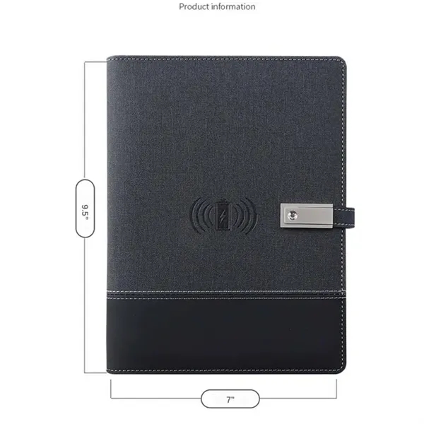 Multifunctional Wireless Charging Notebook w/16GB USB Drive - Multifunctional Wireless Charging Notebook w/16GB USB Drive - Image 1 of 5